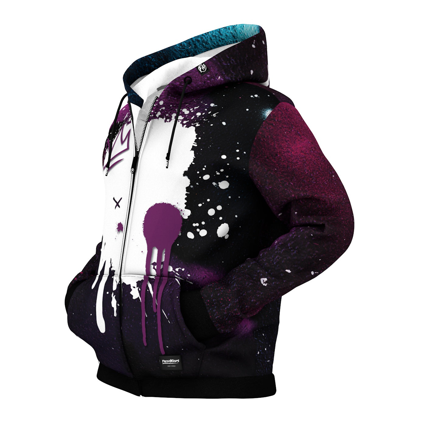 Graffiti Style Zip Up Hoodie