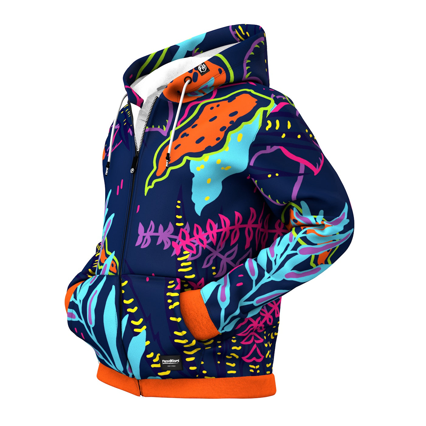 Abstract Garden Zip Up Hoodie