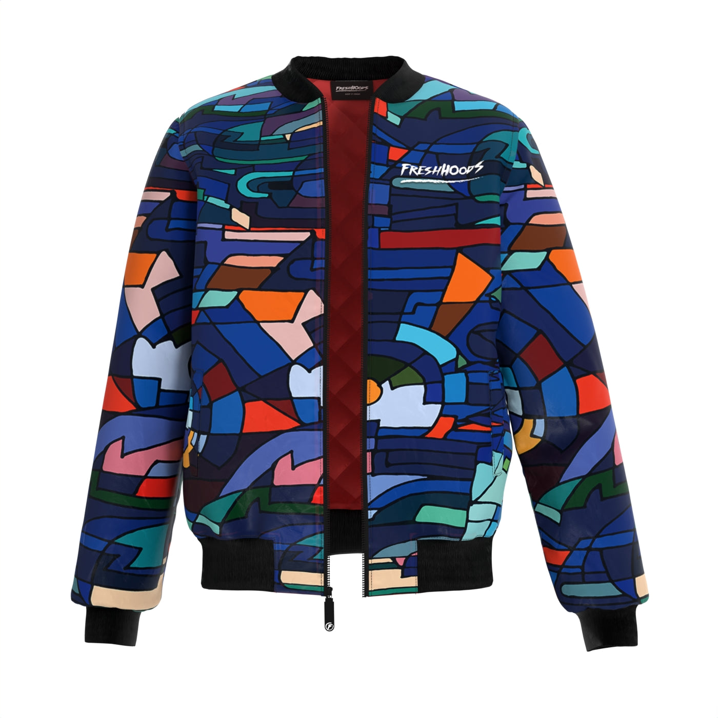 Abstract Mosaic Bomber Jacket