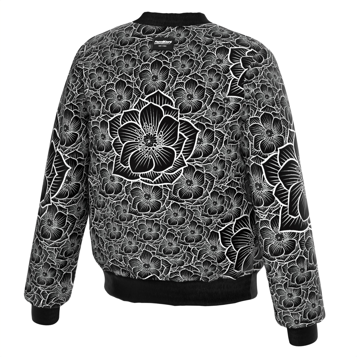 Achromic Flower Bomber Jacket