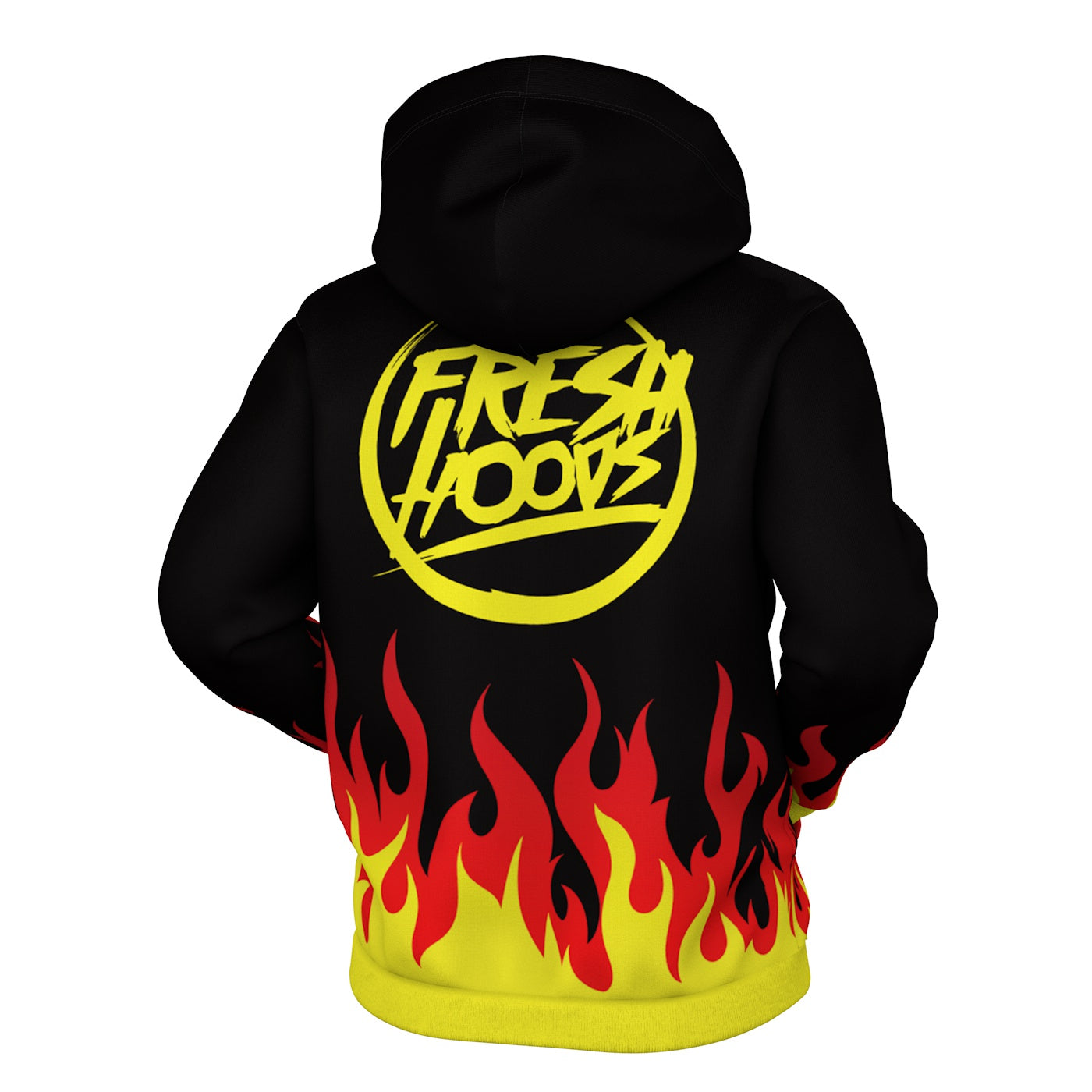 Cartoon Flame Zip Up Hoodie