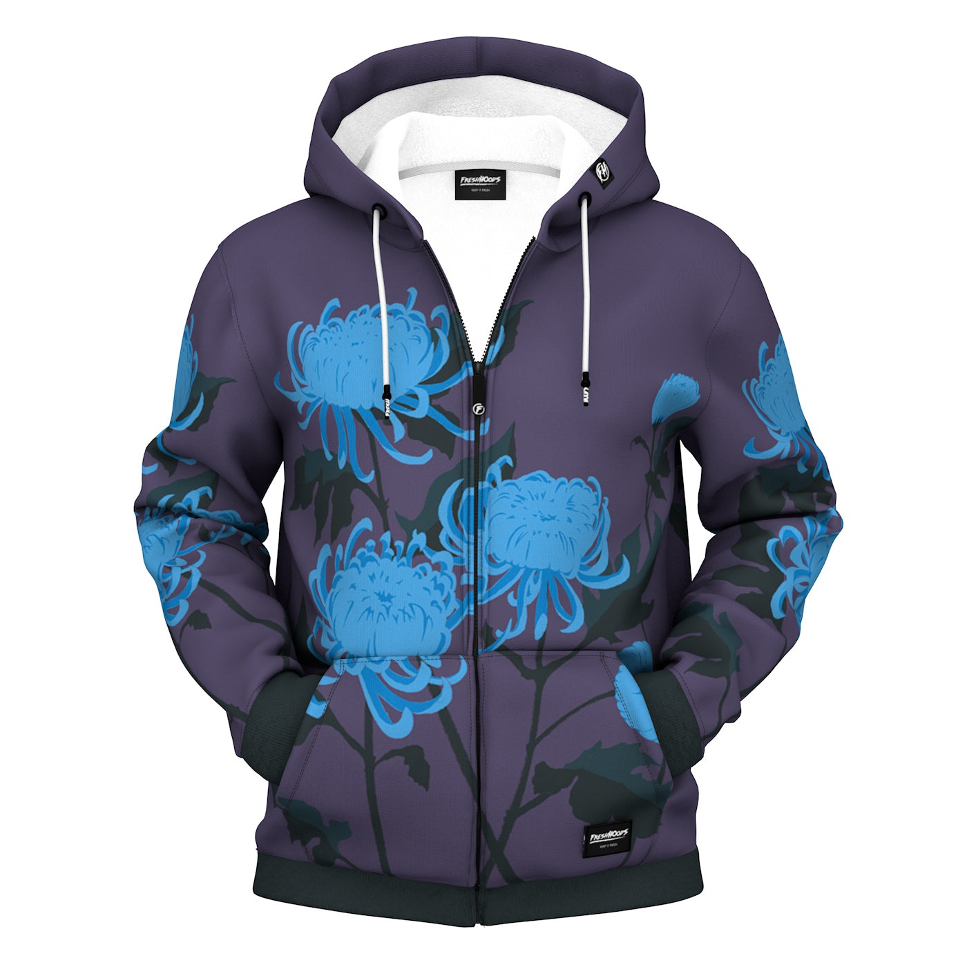 Chrysanthemum Zip Up Hoodie