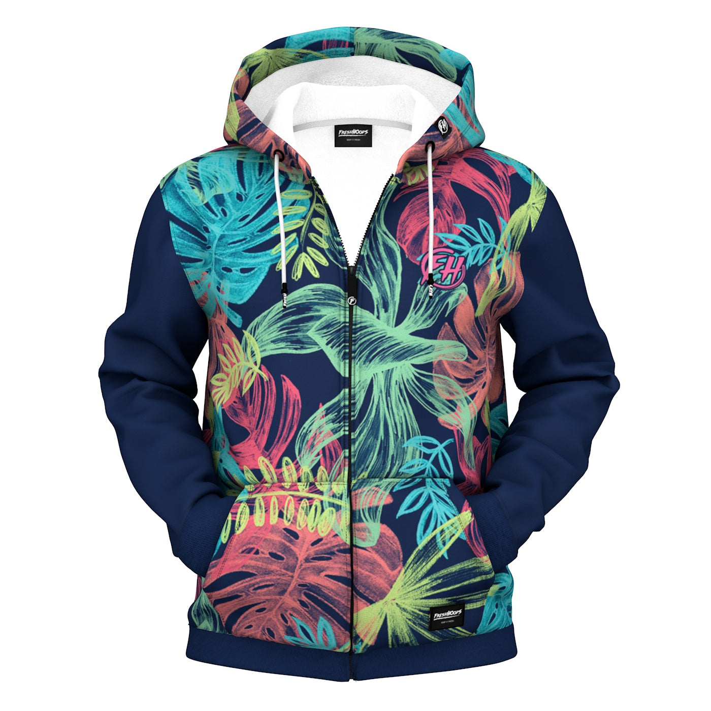 Colorful Leaves Zip Up Hoodie