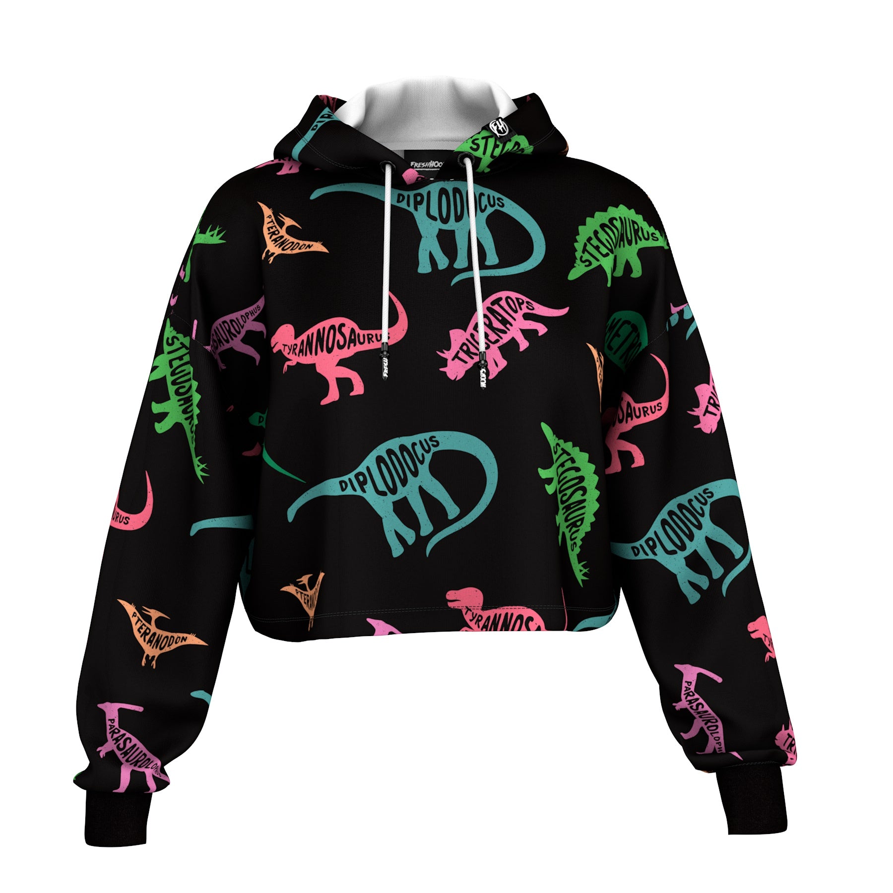 Dinosaurs Cropped Hoodie