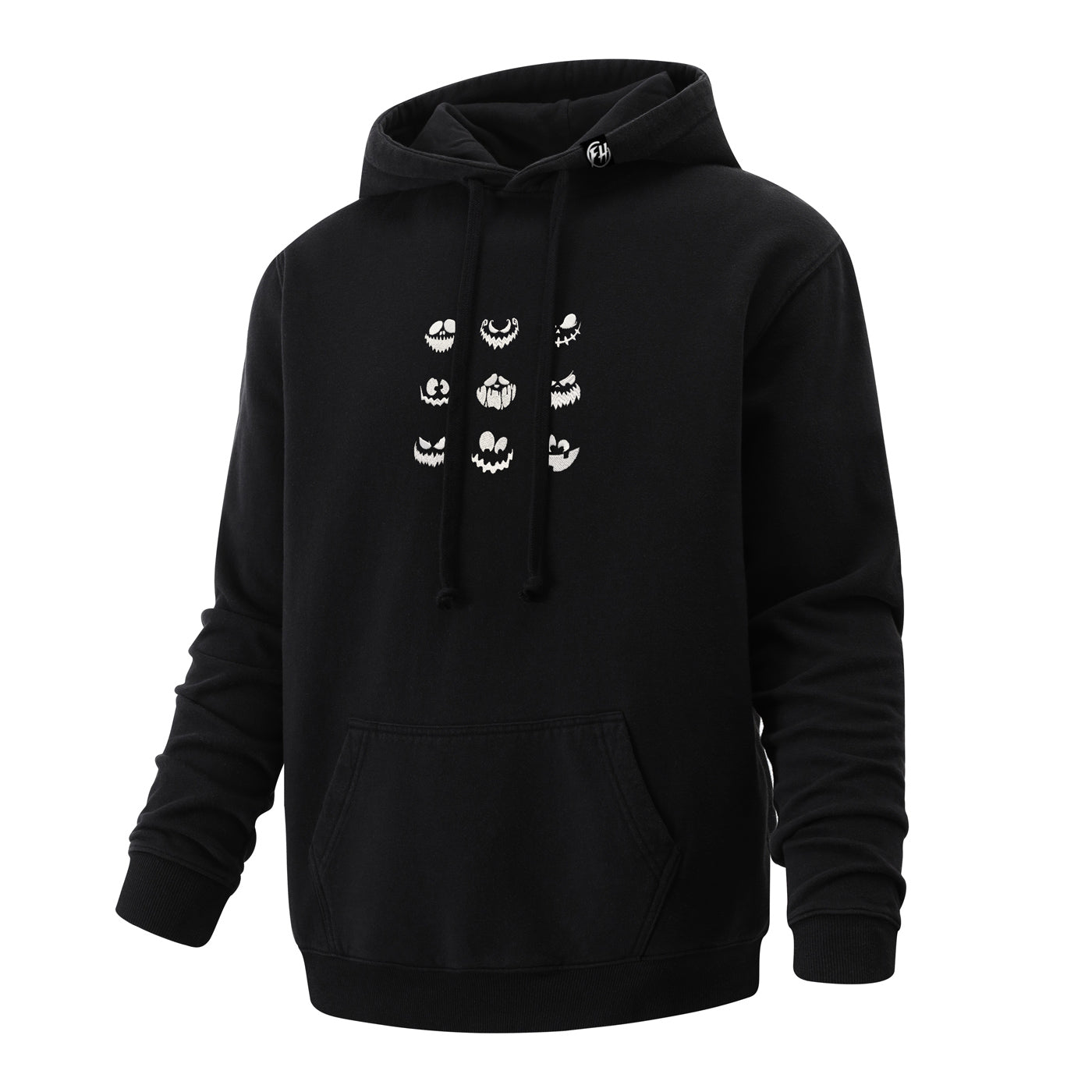 Halloween Faces Embroidered Hoodie