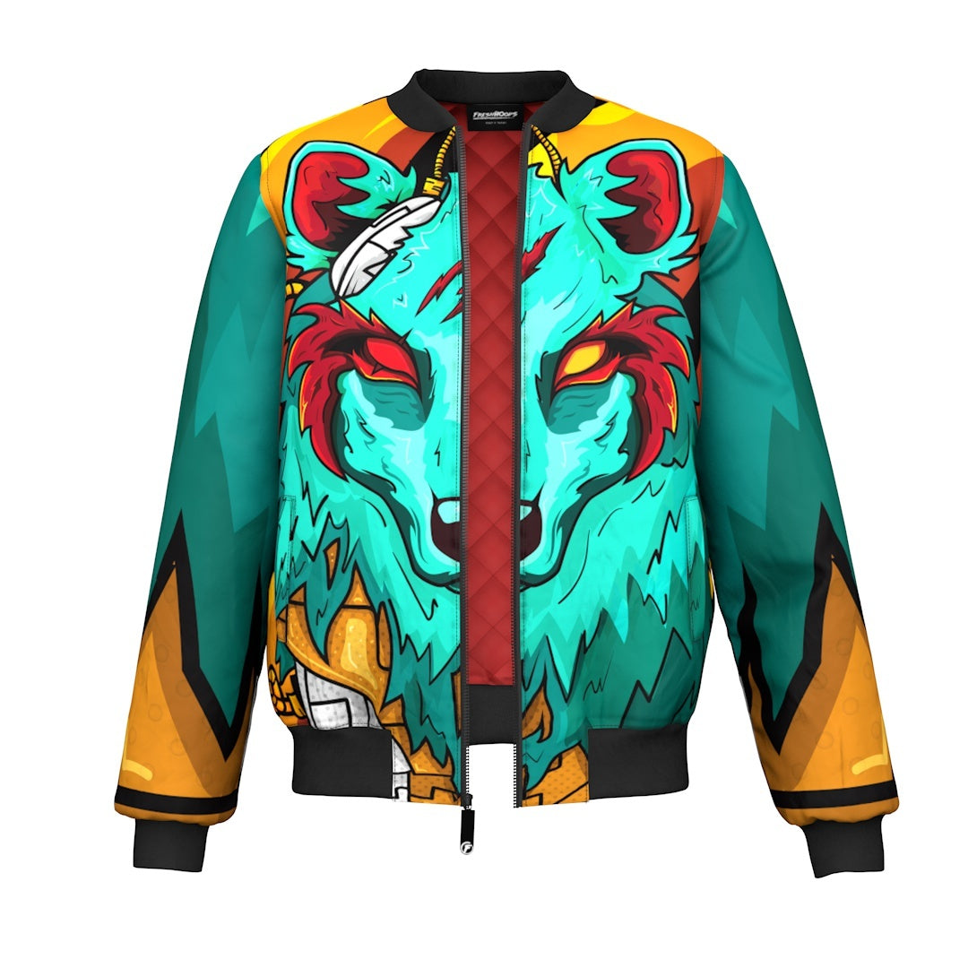 The Green Elite Wolf Bomber Jacket