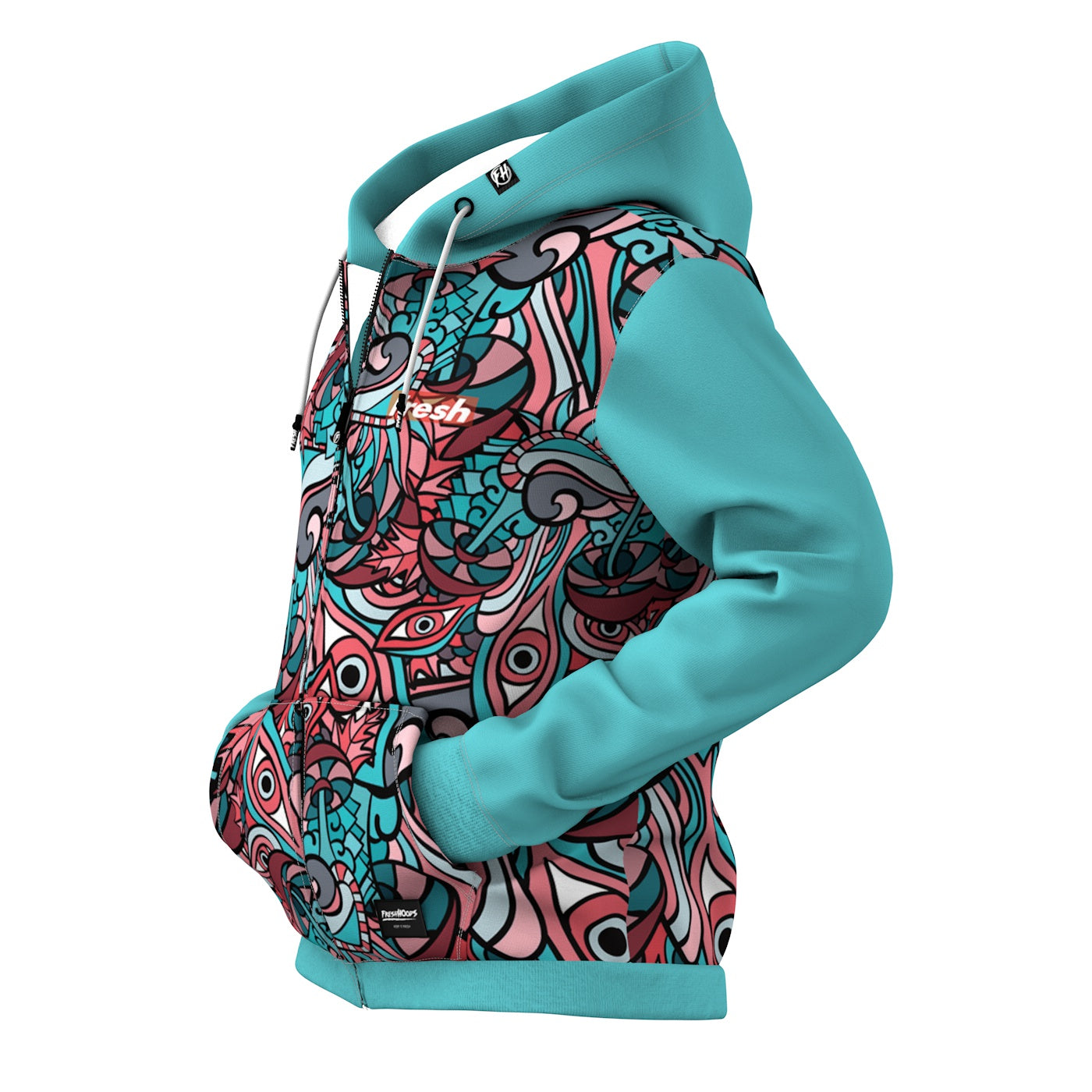 Fresh Doodle Zip Up Hoodie