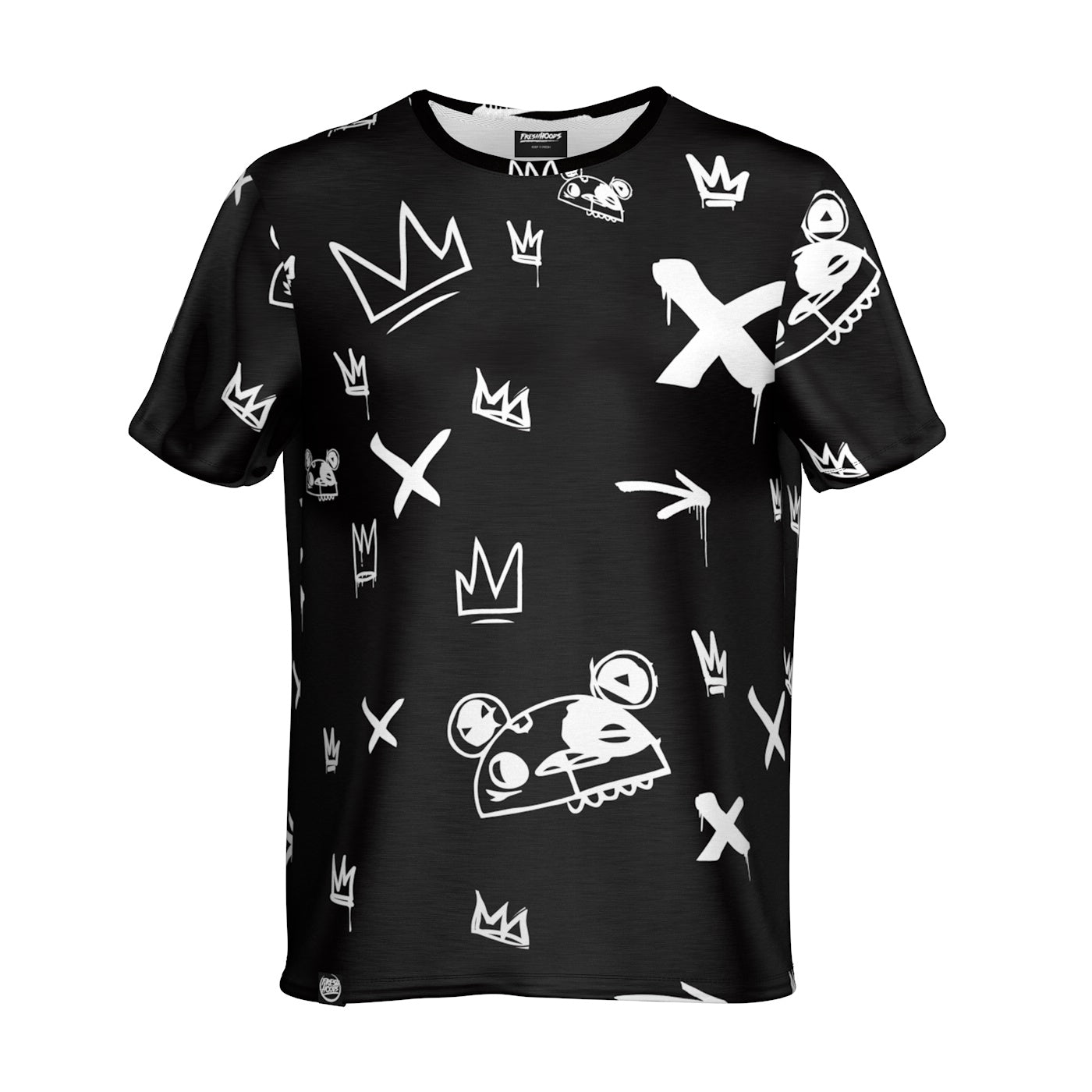 Kings Pattern Black T-Shirt