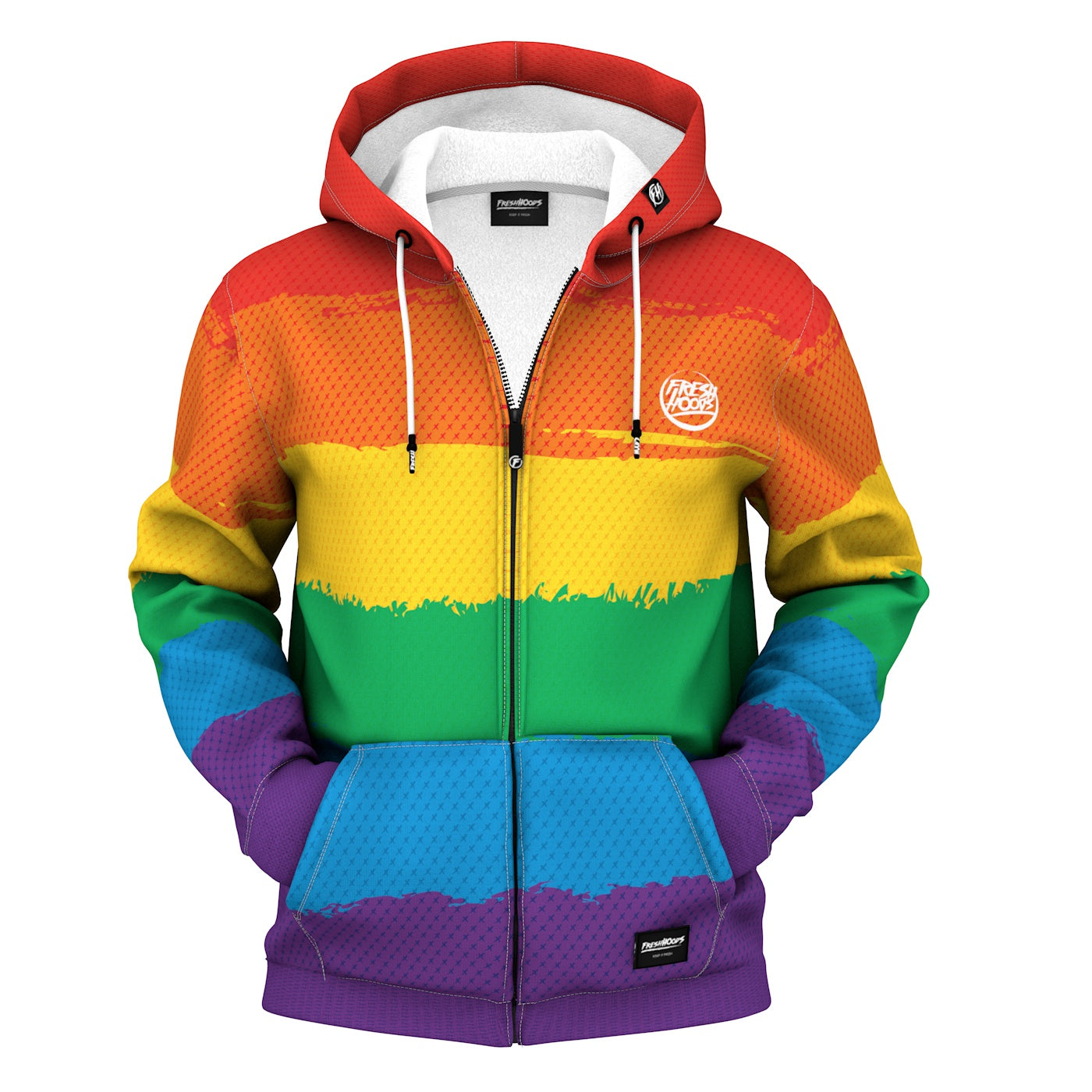 LGBTQ Rainbow Zip Up Hoodie