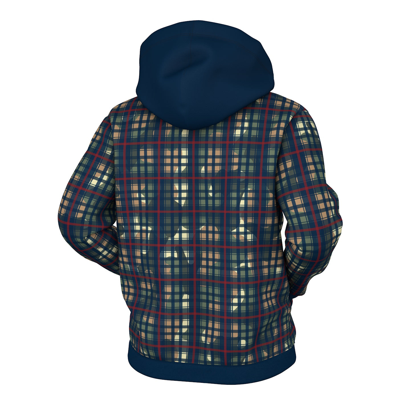 Multiplaid Zip Up Hoodie