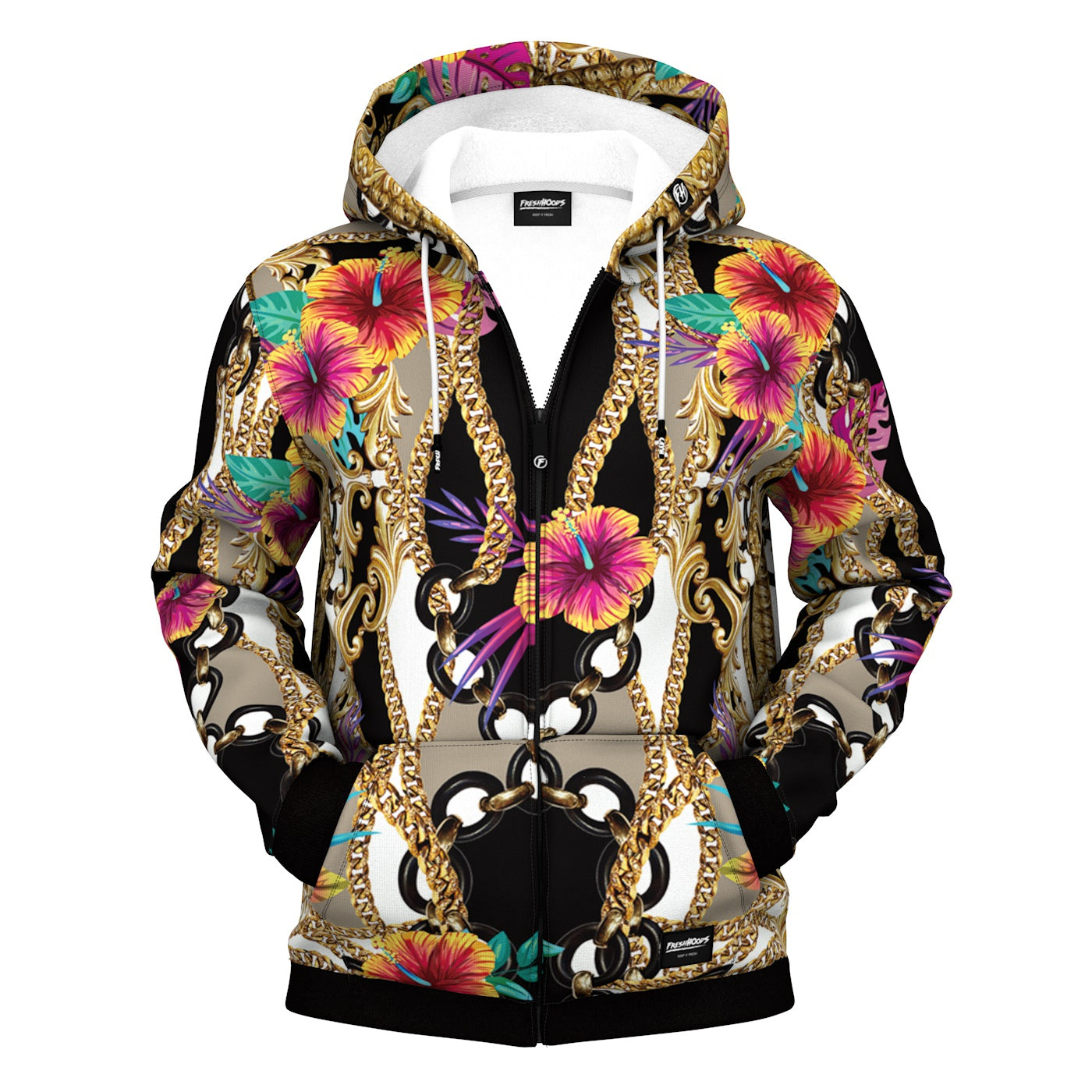 Neon Baroque Zip Up Hoodie