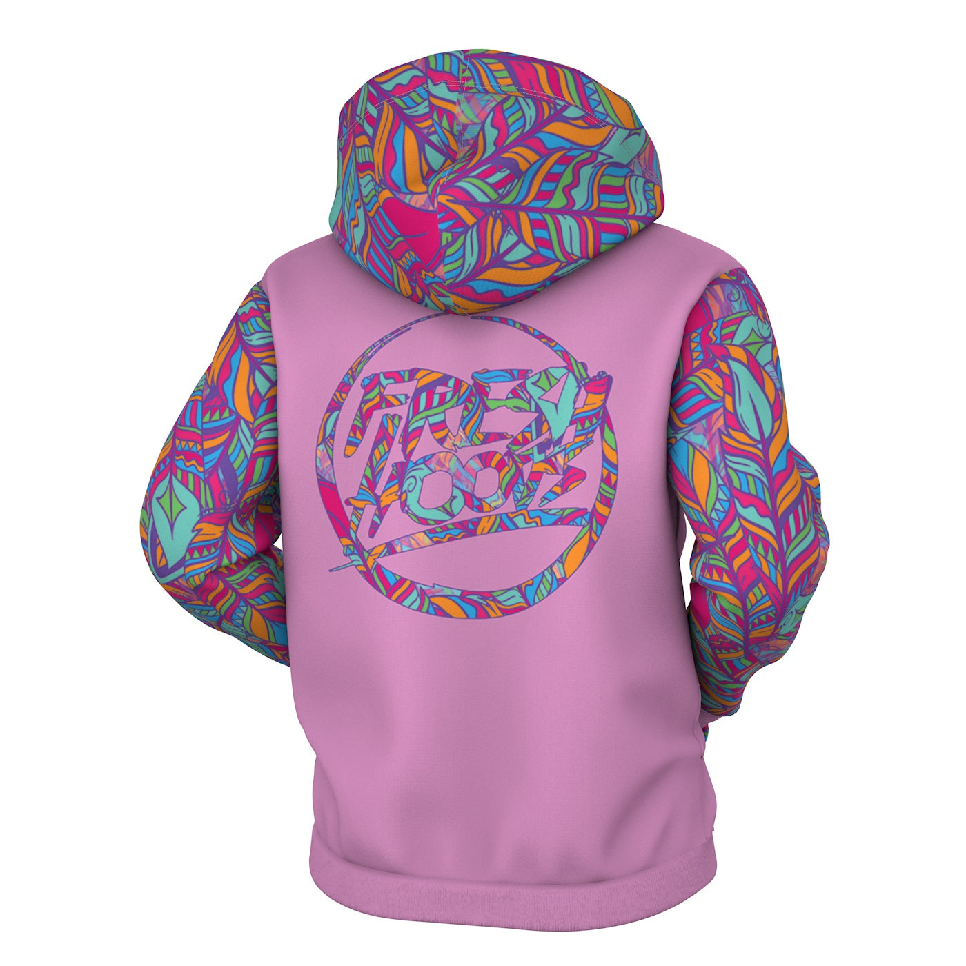 Neon Feathers Zip Up Hoodie