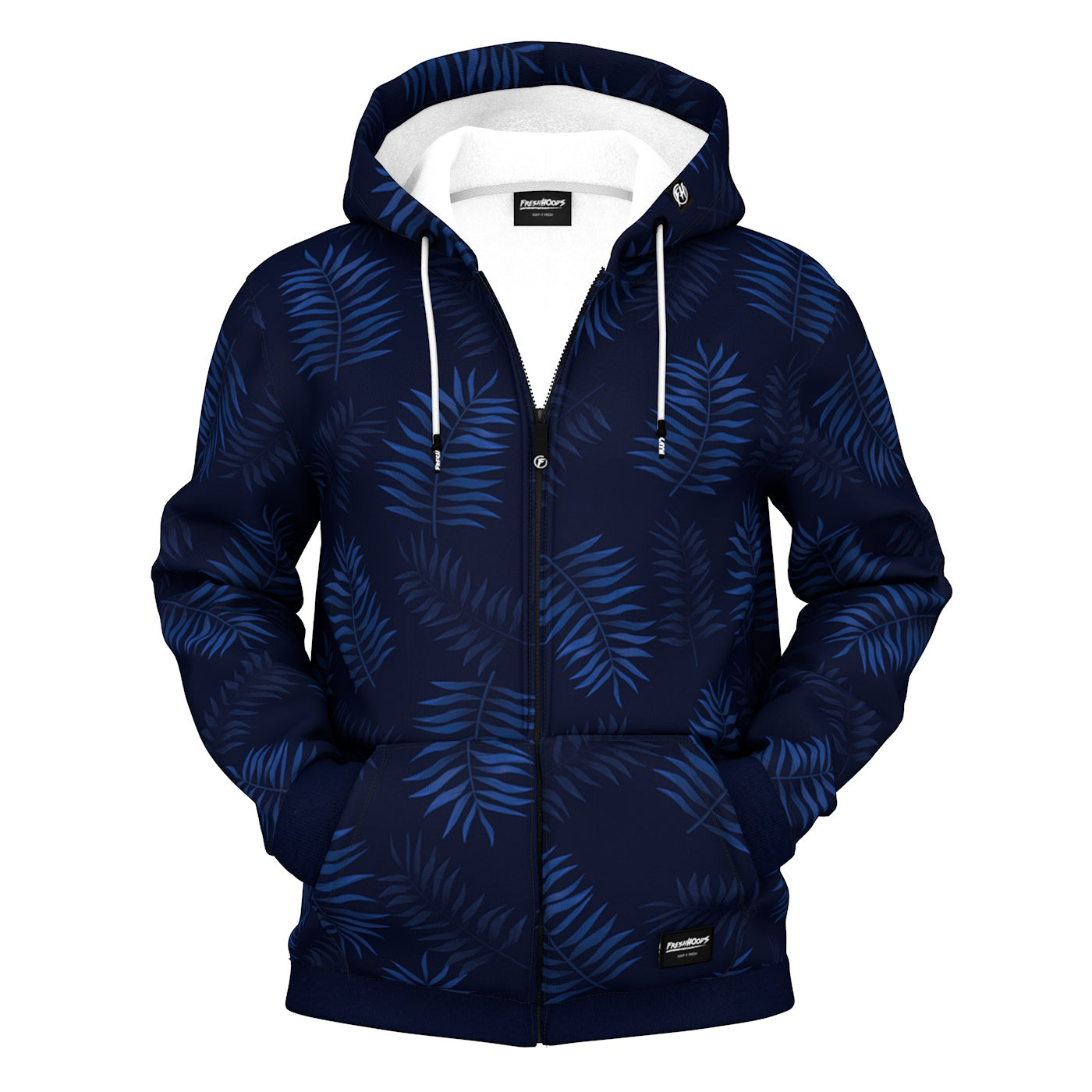 Off Blue Zip Up Hoodie