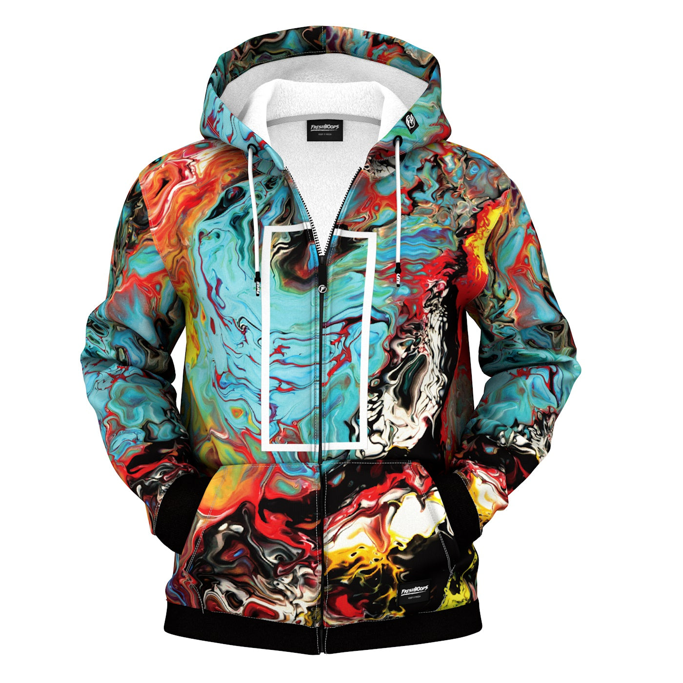 Oil Painting Zip Up Hoodie