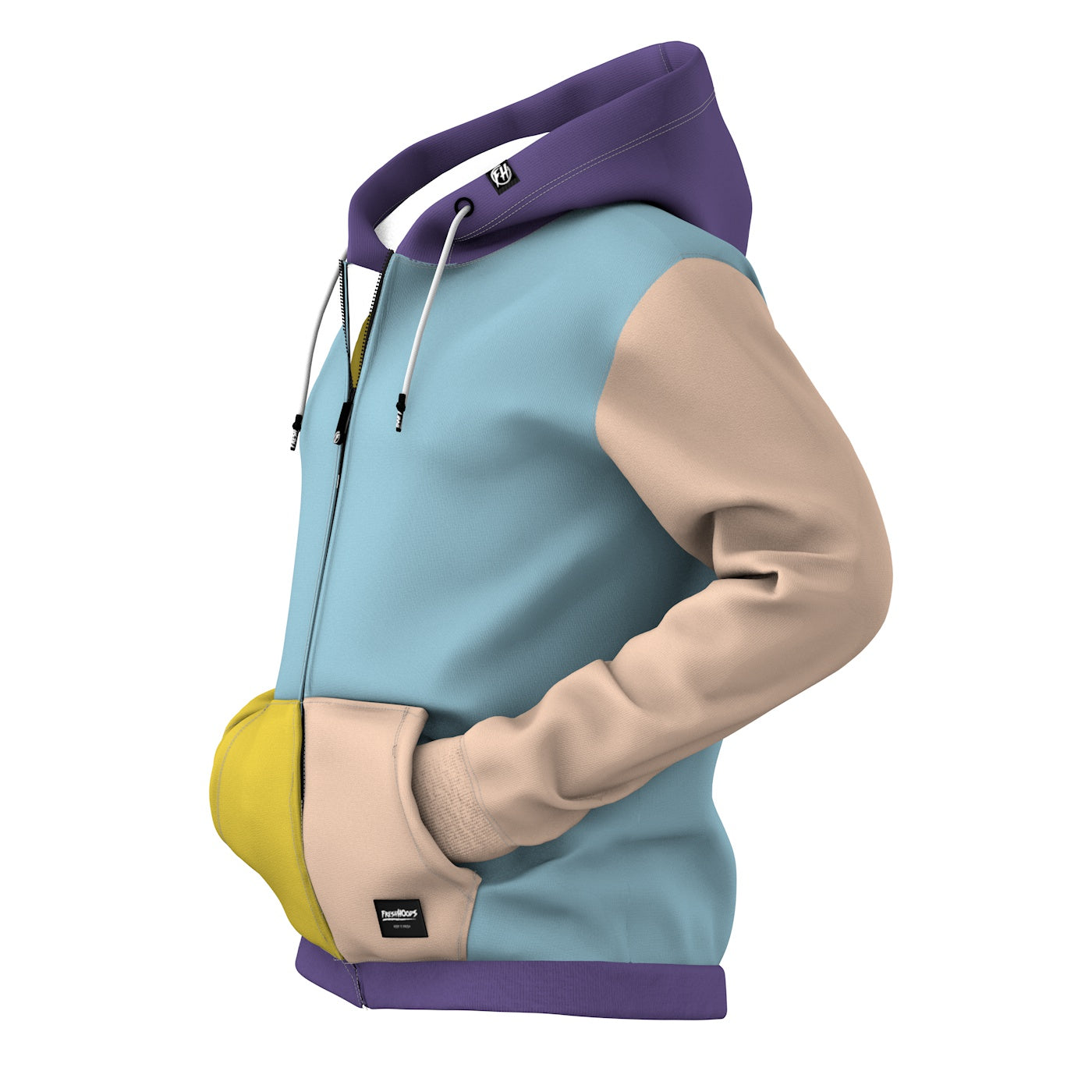 Pastel Blue Zip Up Hoodie