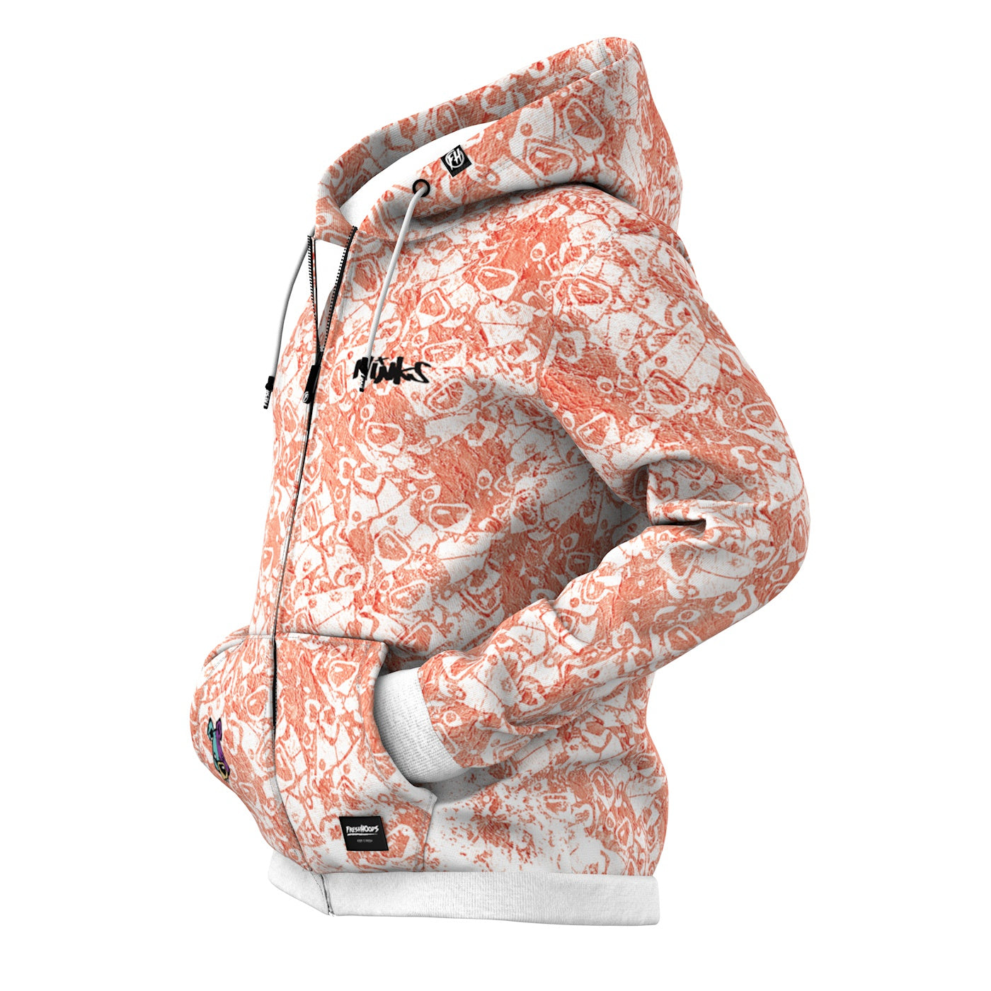 Pattern Design Zip Up Hoodie