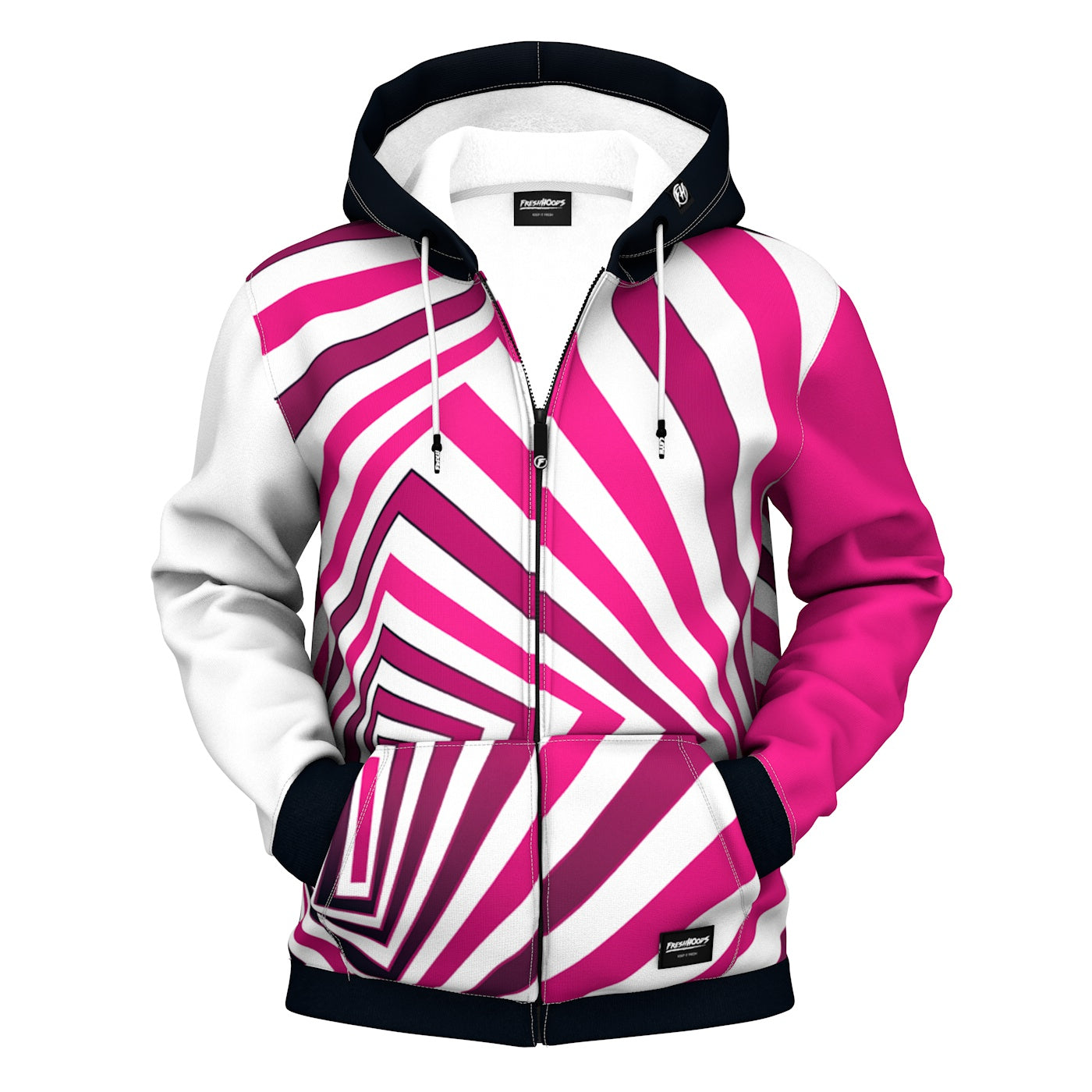 Pink Depth Zip Up Hoodie