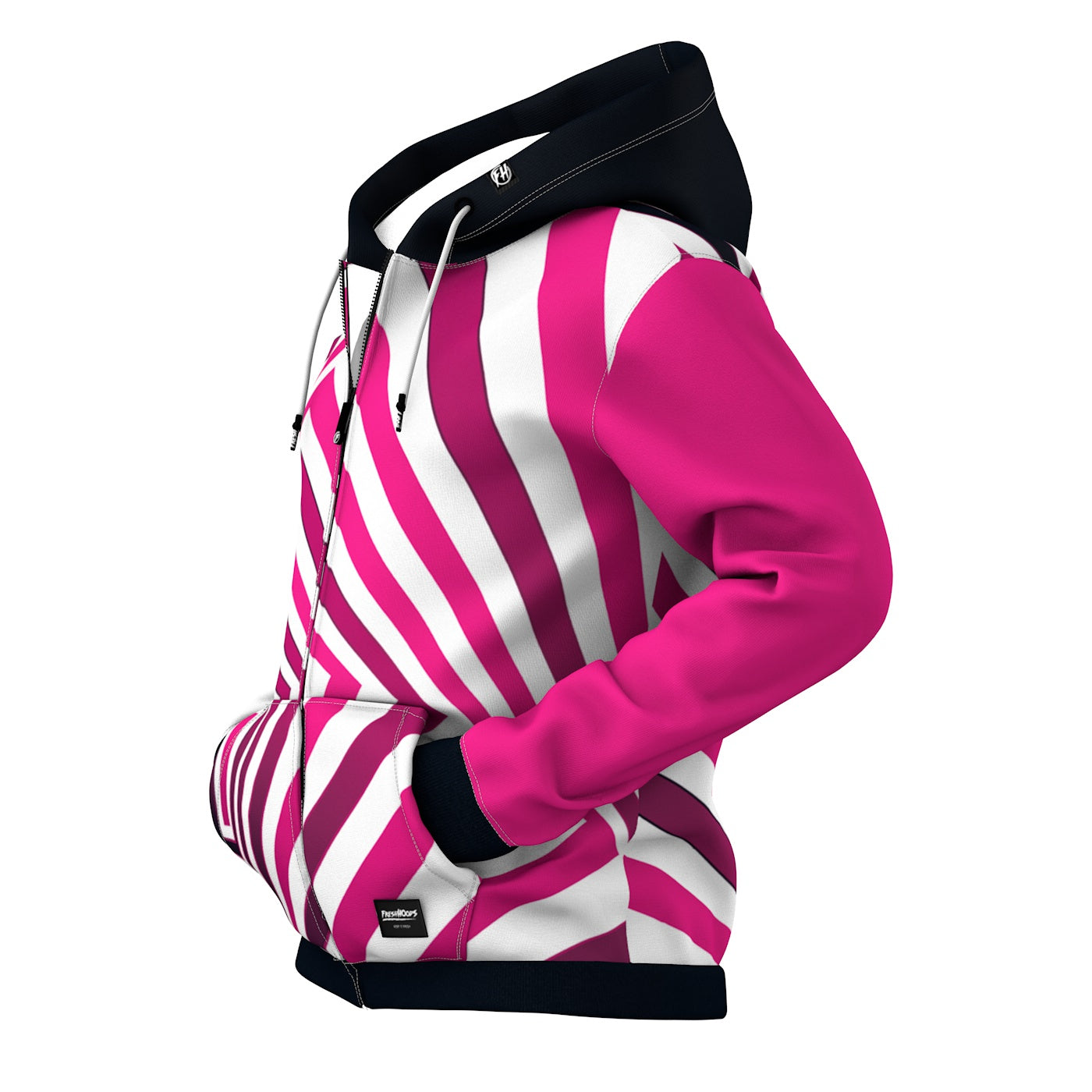 Pink Depth Zip Up Hoodie