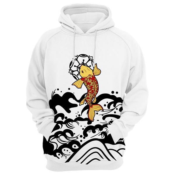 Koi Fish White Hoodie