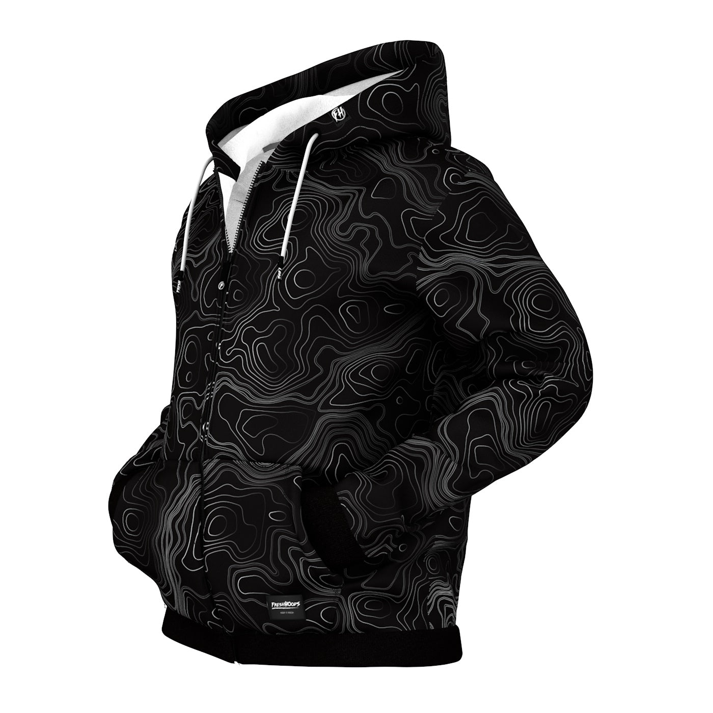 Topographical Zip Up Hoodie