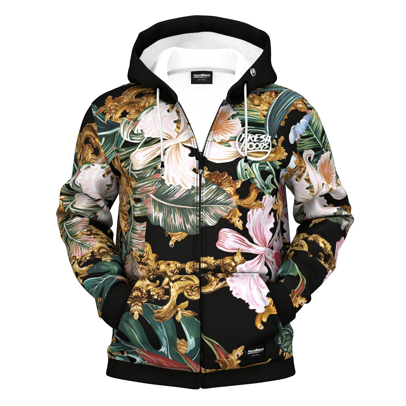 Tropical Baroque Zip Up Hoodie