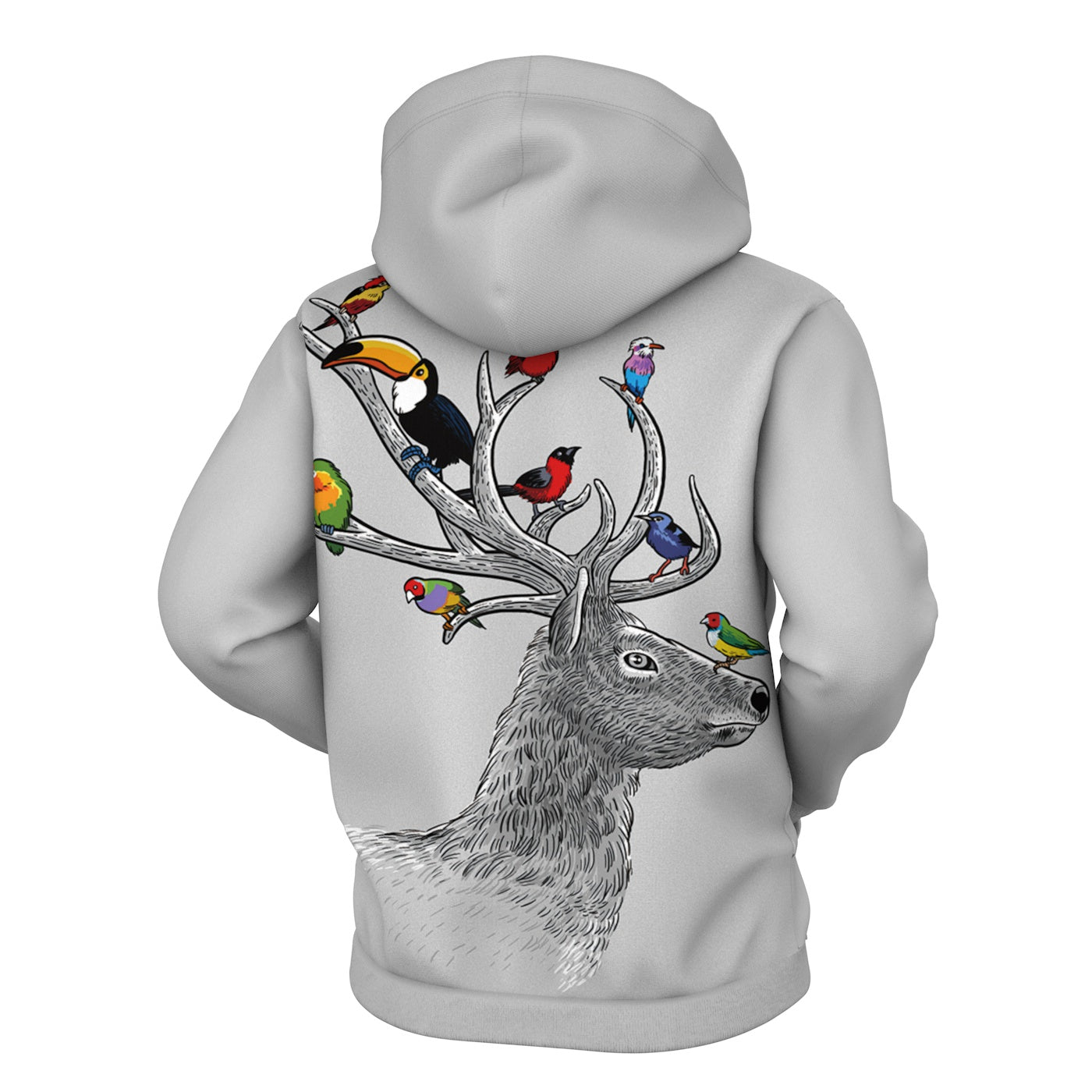 Tropical Birds Zip Up Hoodie