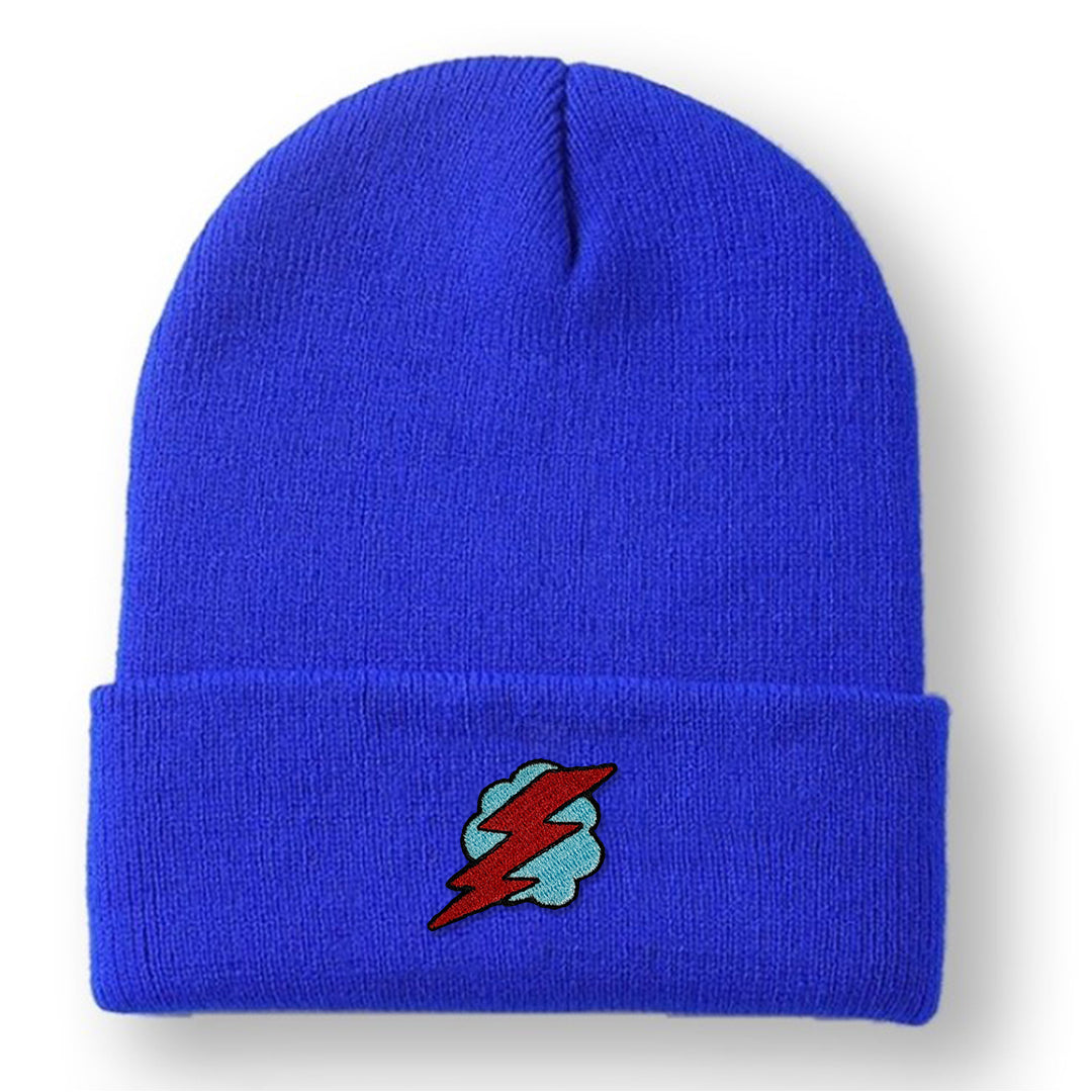 Lightening Embroidered Cuffed Beanie