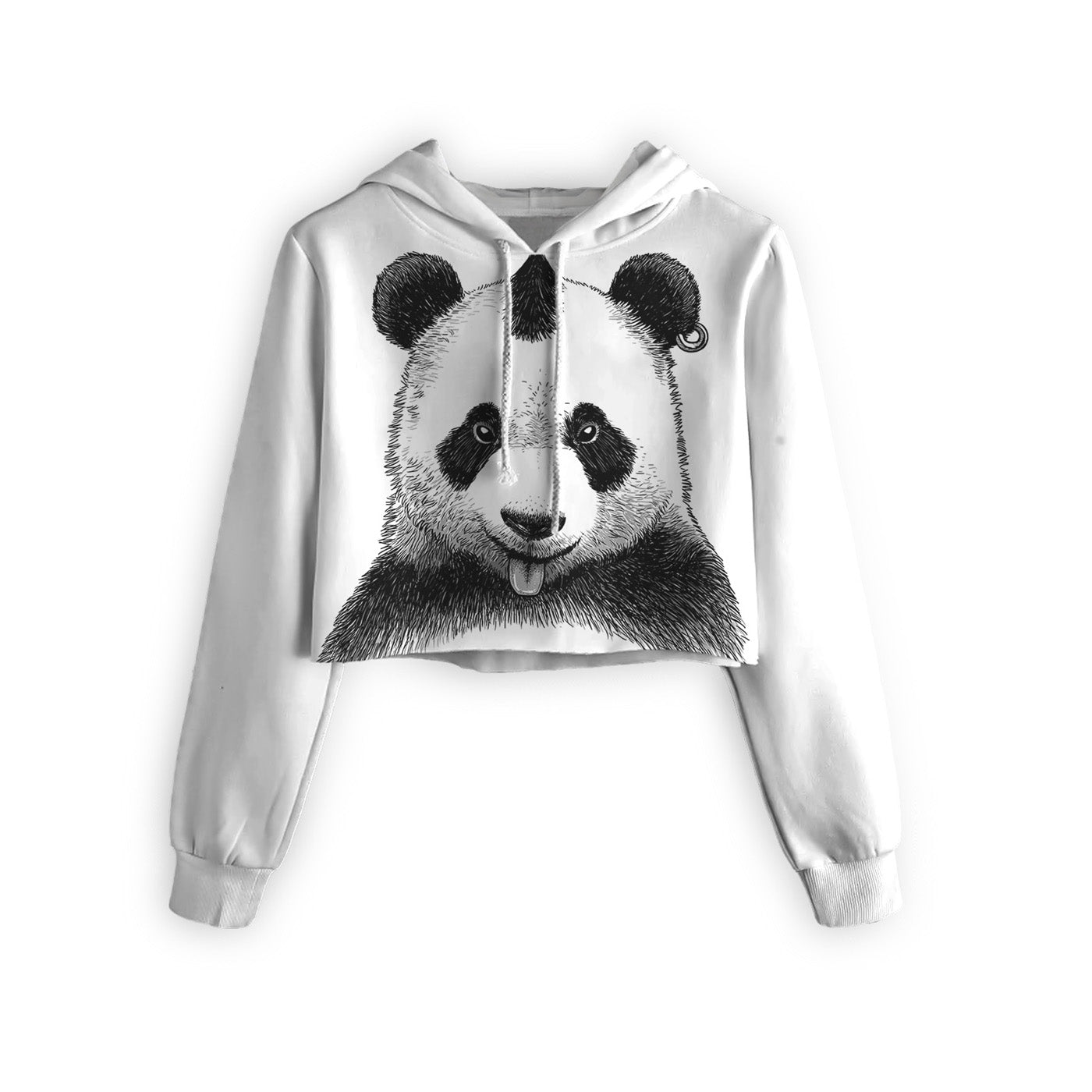 Punk Panda Cropped Hoodie